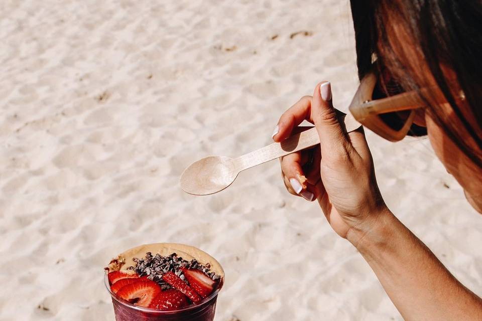 Acai cup at the beach