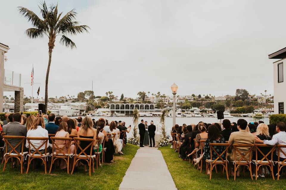 Ceremony under palm trees