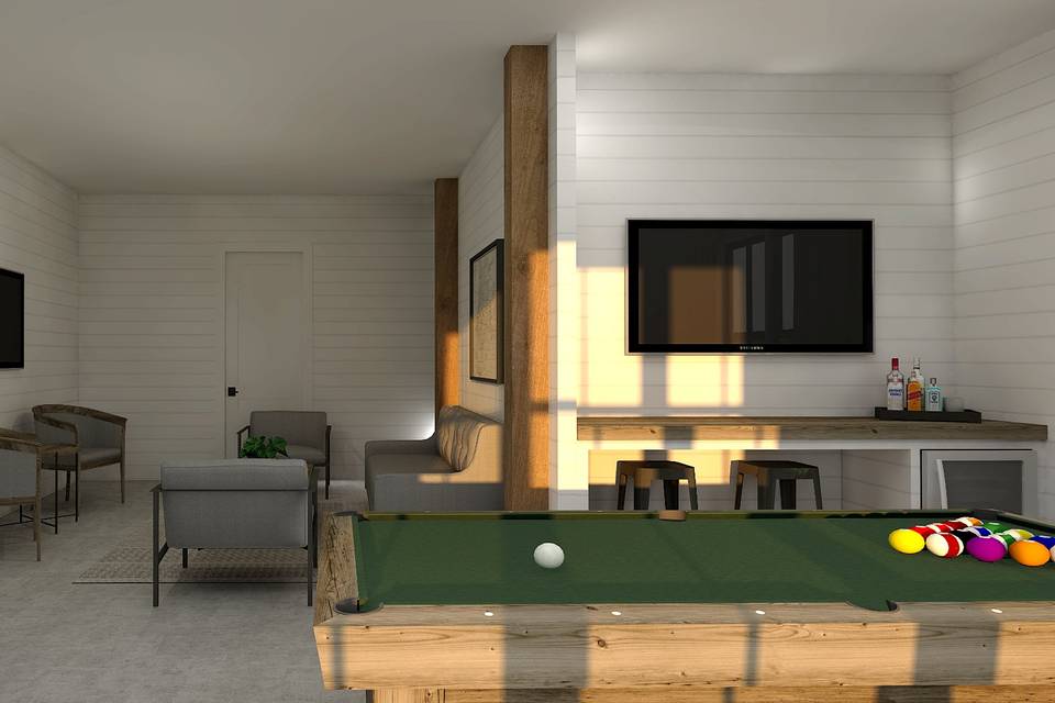 Pool table in Groom's Room