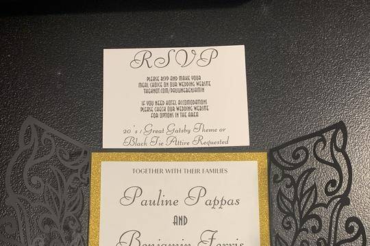 Black/gold invitation