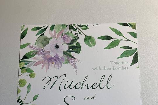 Purple green invitation