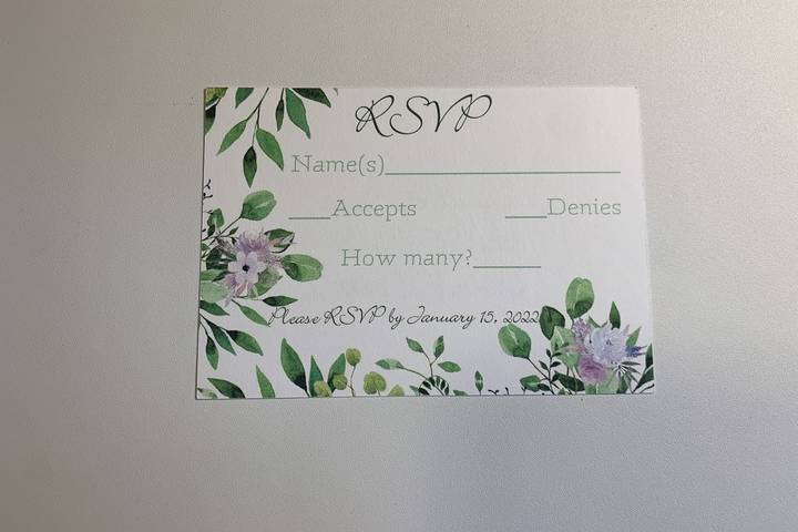 Purple green RSVP