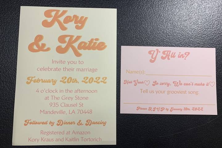 Retro heart invitation