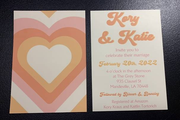 Retro heart invitation