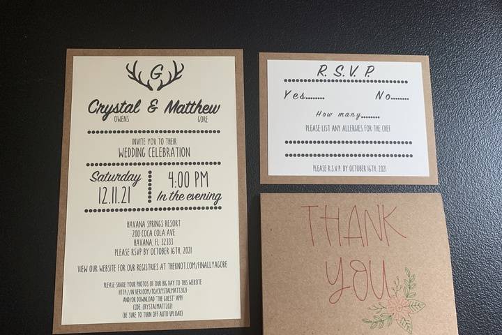 Rustic invitation