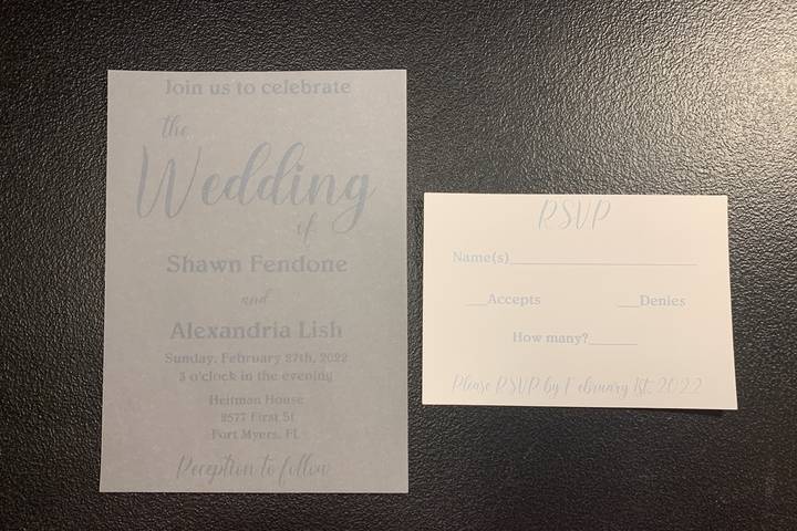 Vellum invitation