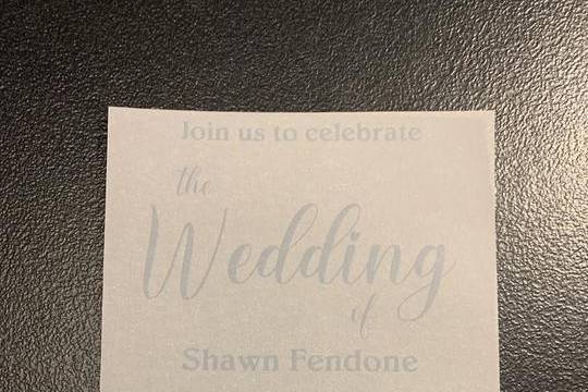 Vellum invitation