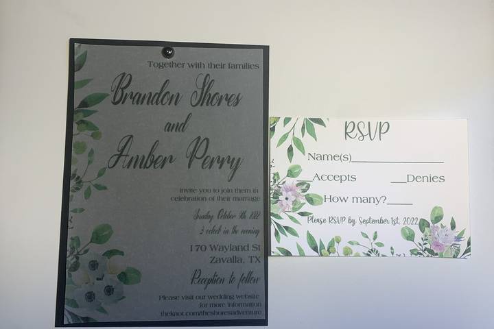 Vellum black invitation