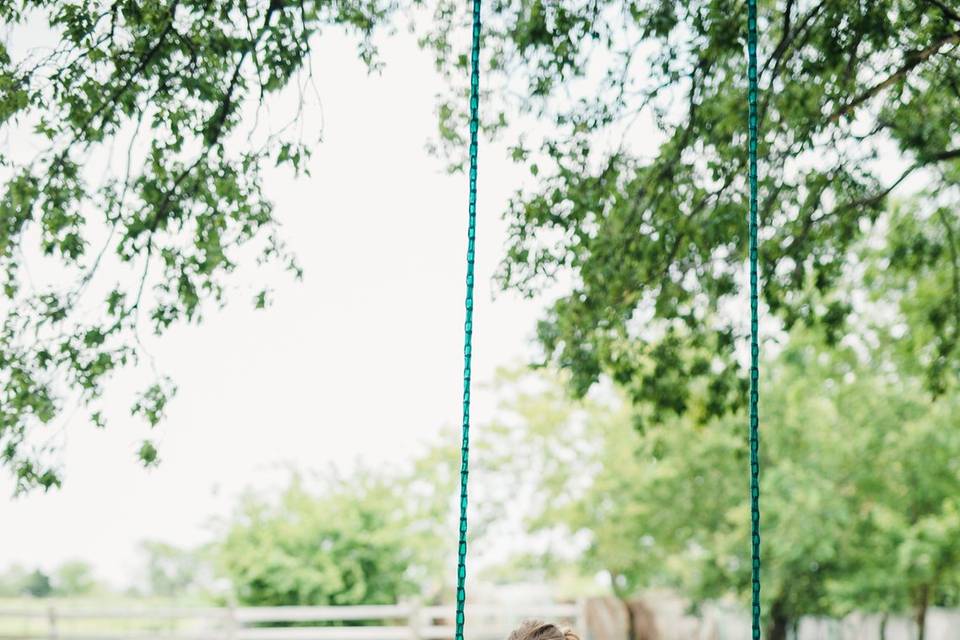 Bride on a swing