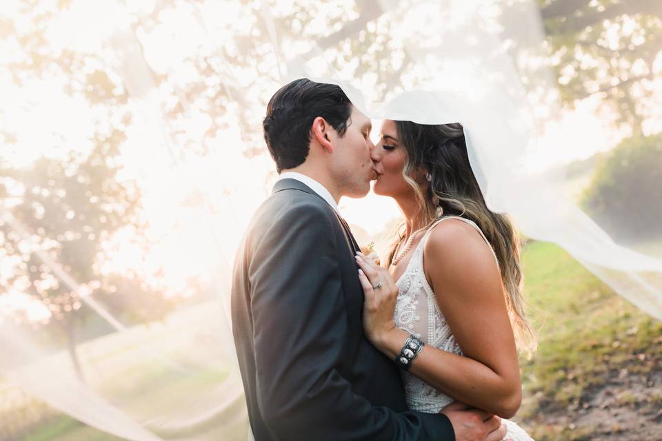 Couple under a veil