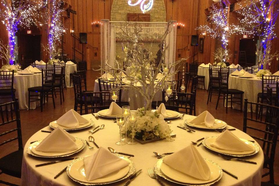 Integrity hills winter wonderland wedding setup