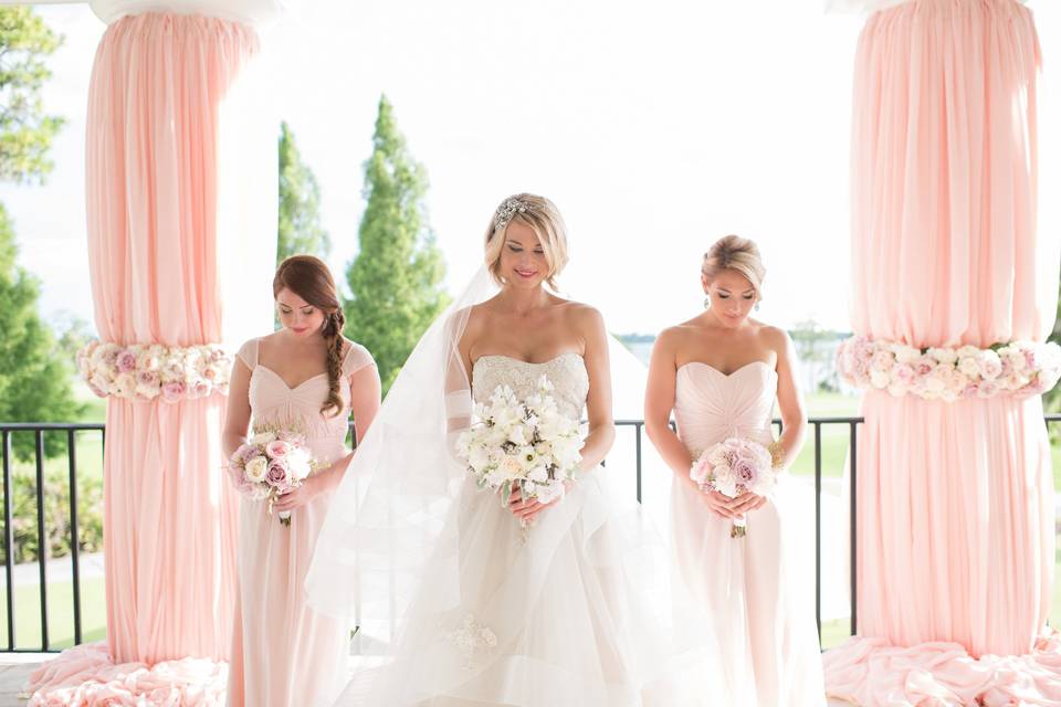 The bride with her bridesmaids