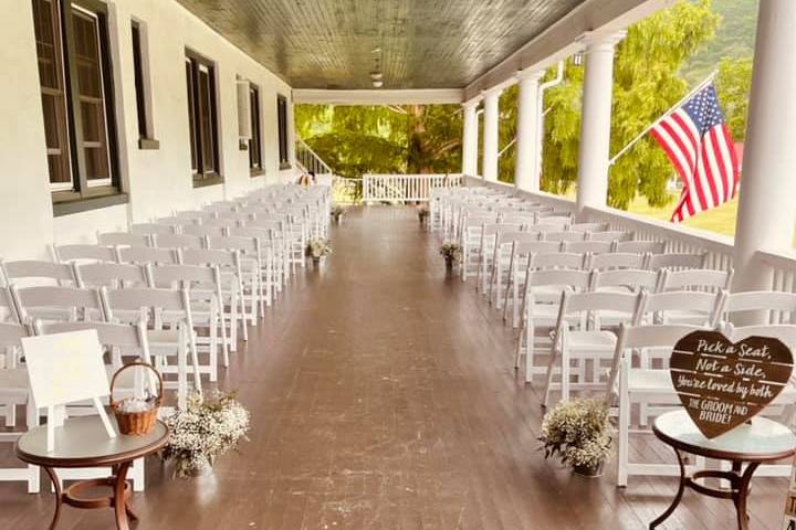 Ceremony on front porch