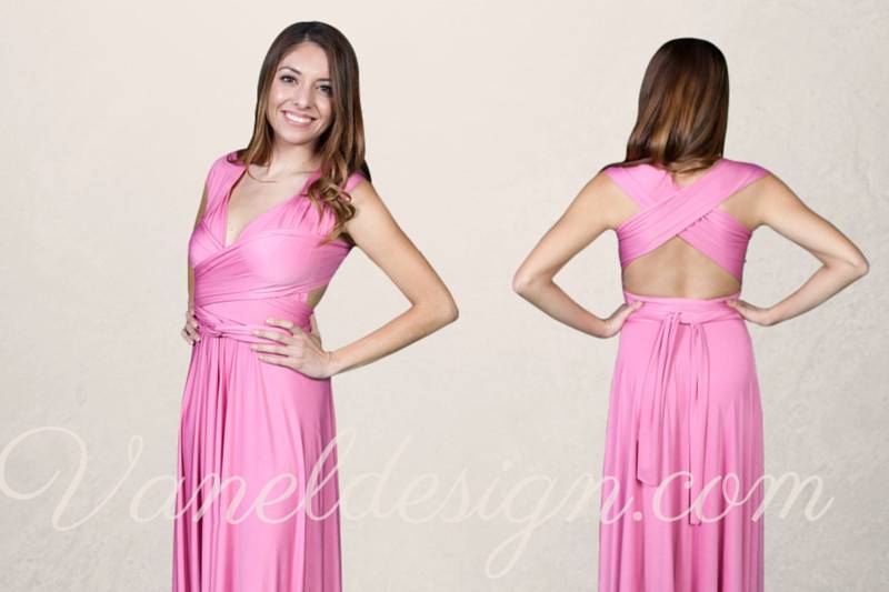 Pink Convertible Bridesmaid Dress