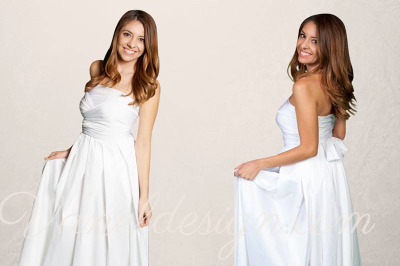 White Convertible Bridesmaid Dress