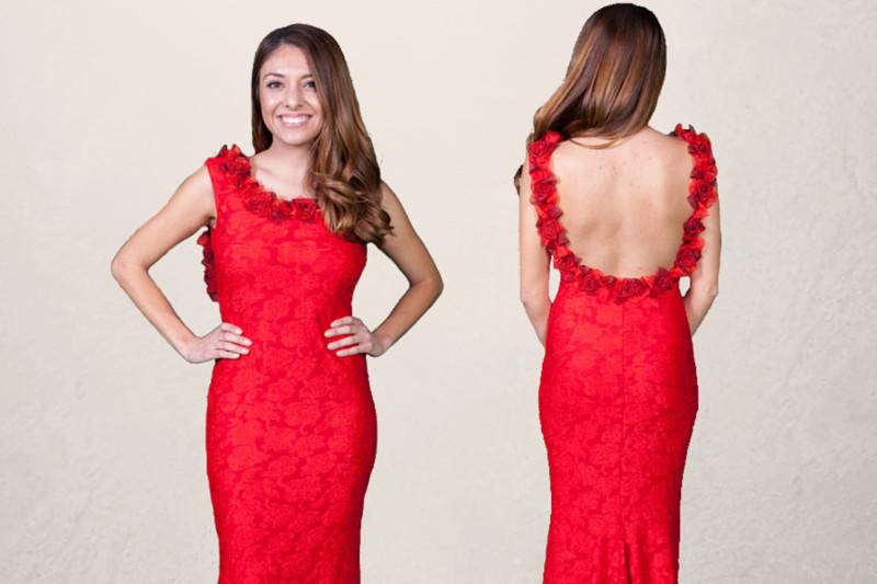 Mermaid Style Red Lace Dress