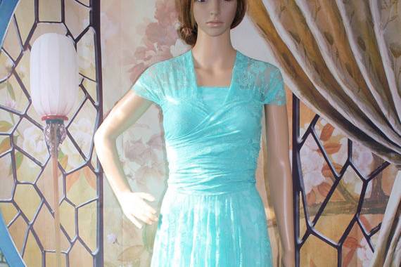 Lace Convertilbe Bridesmaid Dress, Robin Egg Blue