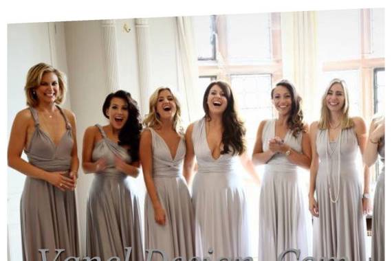 Grey Ombre Convertible Bridesmaid Dresses