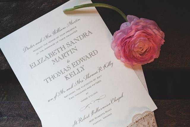 A romantic custom invitation