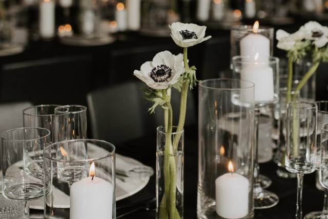 Black background tablescape