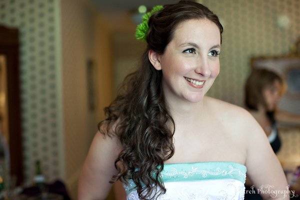 Our beautiful Bride, Amanda, as she is getting ready.
