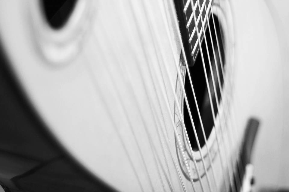 Black and white guitar