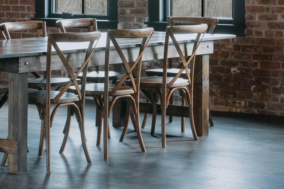 Upstairs tables and chairs