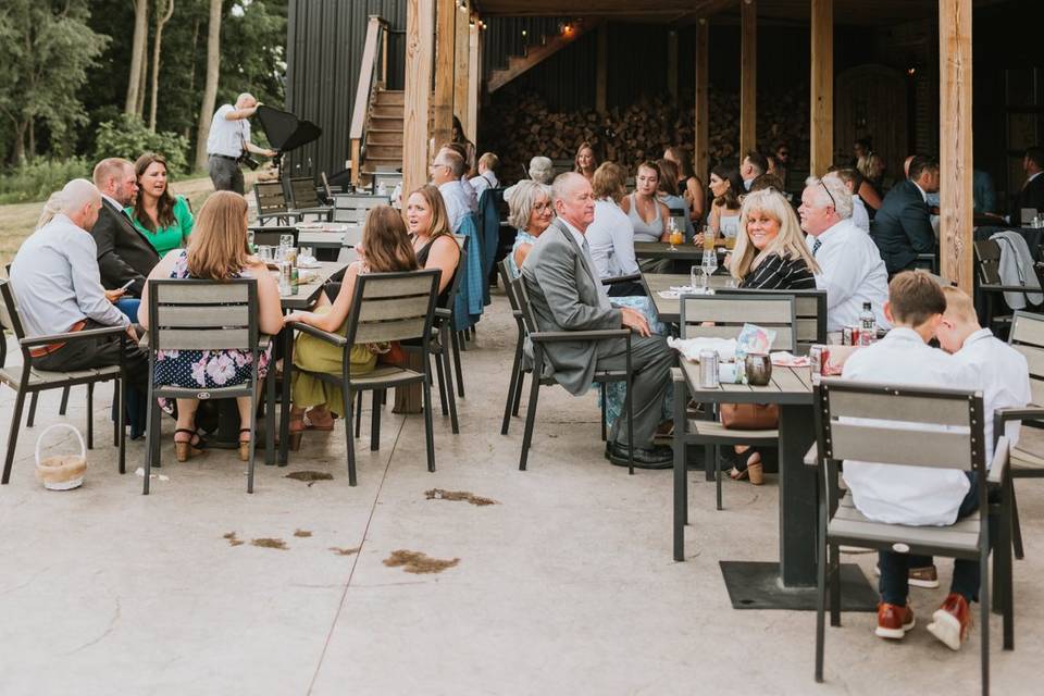 The patio space