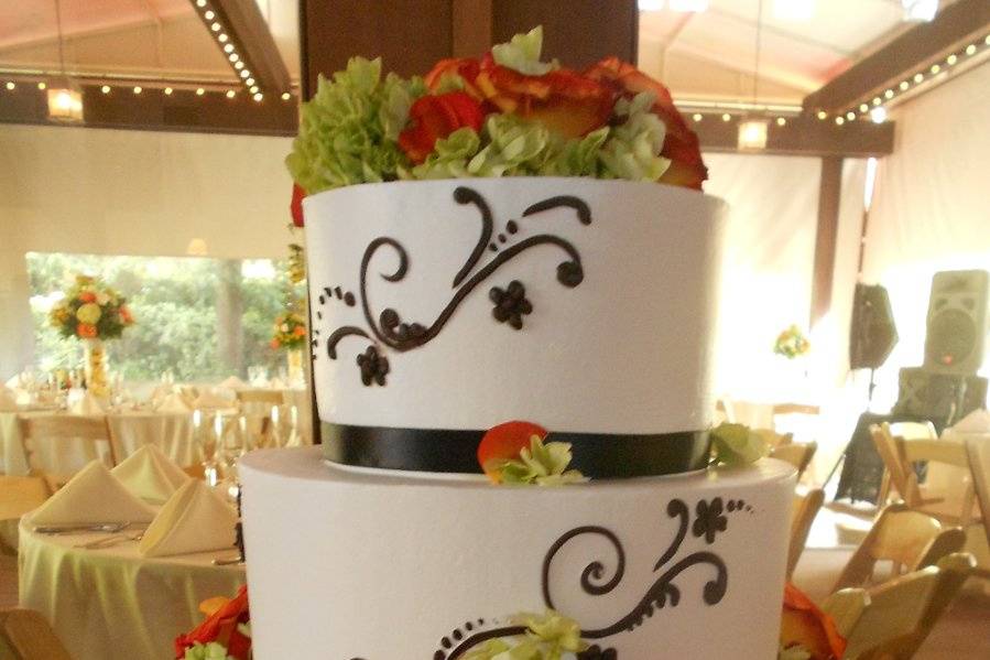 Piping and floral decorations