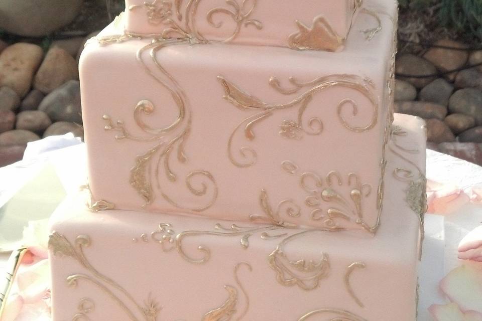 Blush colored cake