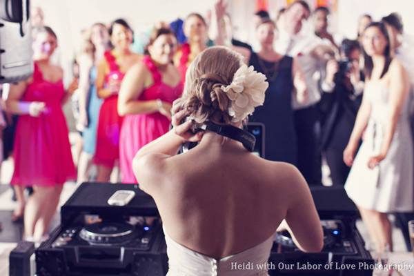 Bride at the booth