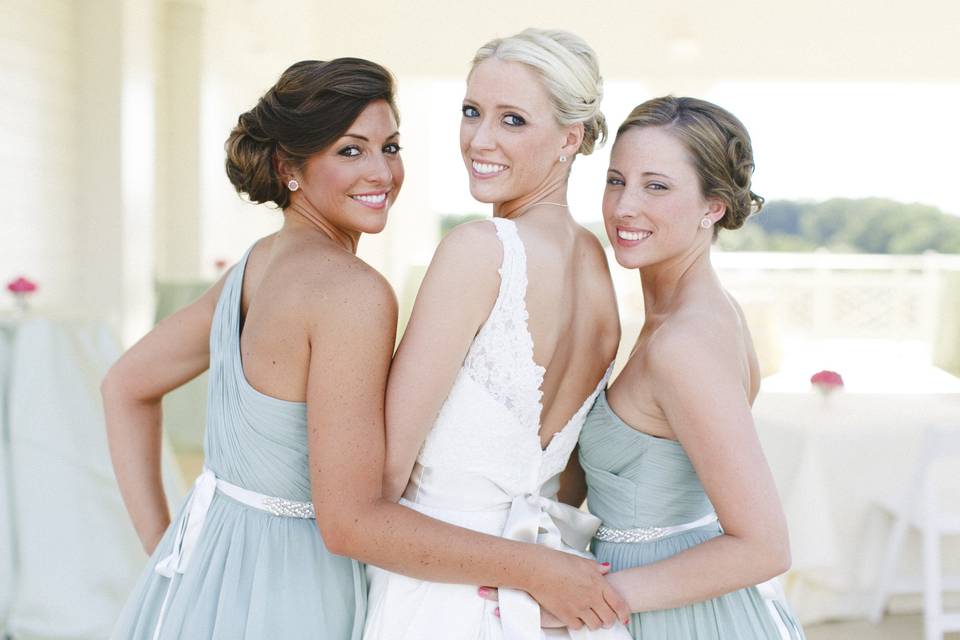 Bride and bridesmaids