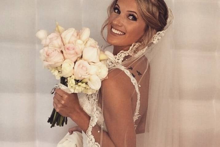 Bride holding her bouquet