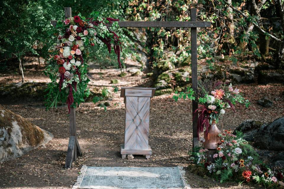 Ceremony arbor with floral
