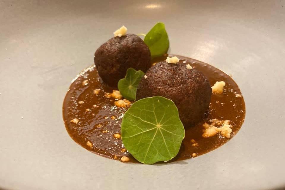 Mole with cauliflower balls