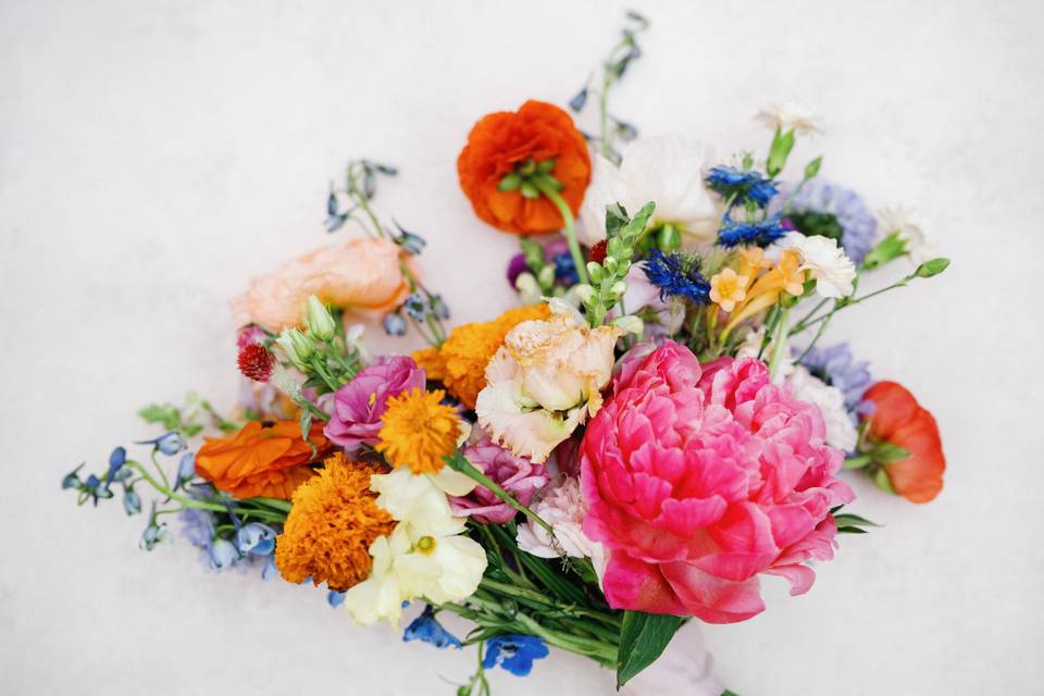 Color Bursting Bridal Bouquet