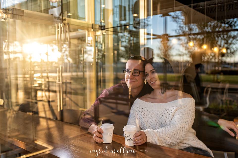 Engagement session coffee shop