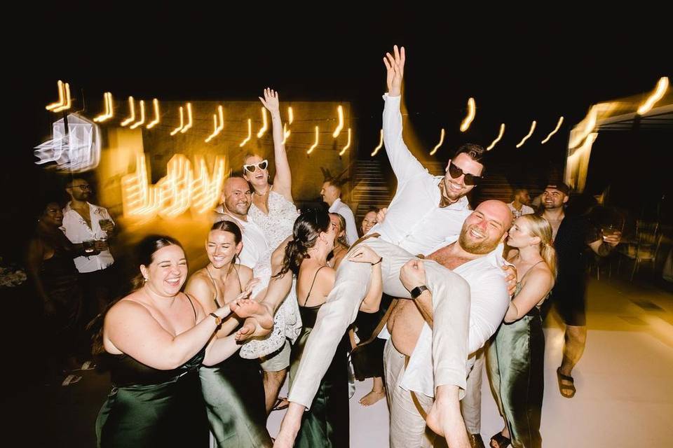 A fun wedding reception