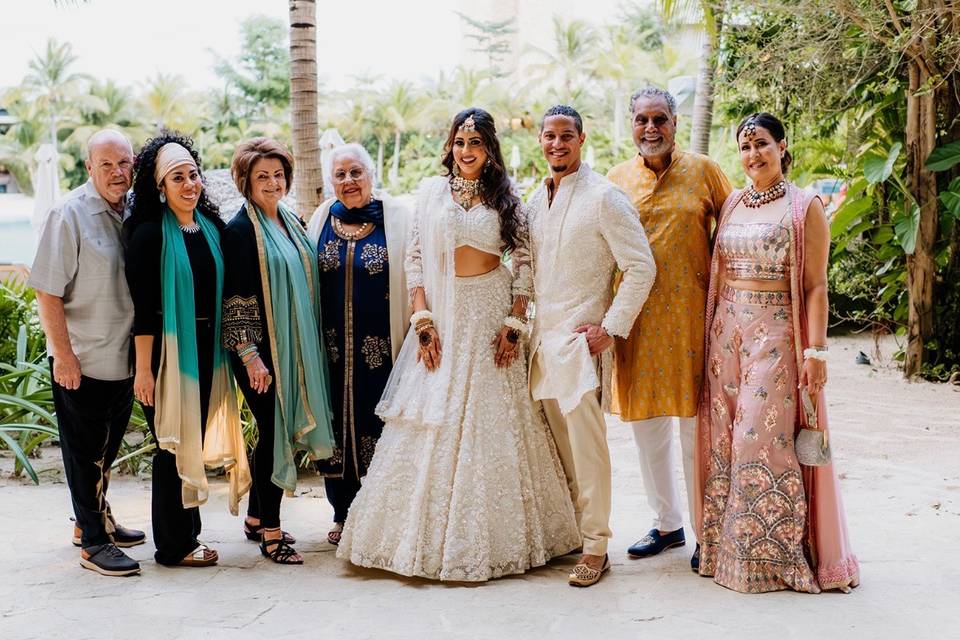 Family with bride & groom