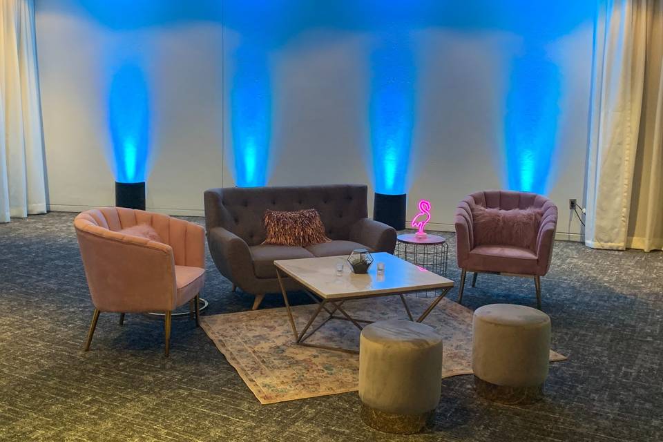 Color Teal Uplighting backdrop