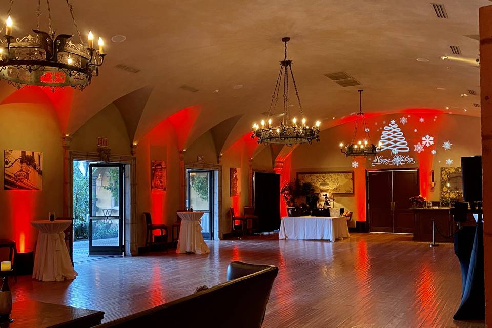 Red Uplighting & Monogram