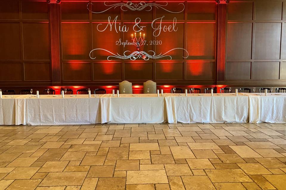 Custom Monogram & Uplighting