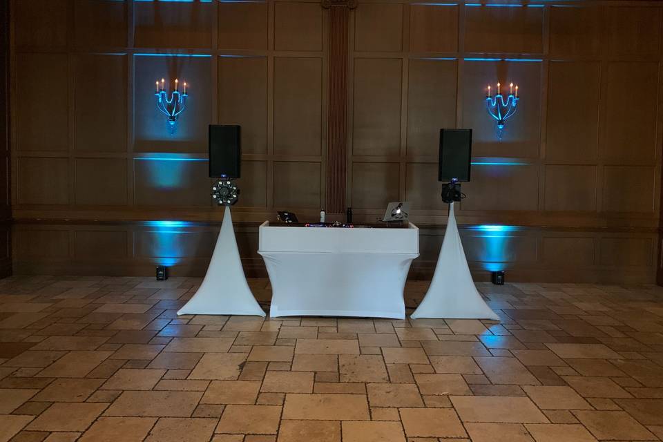 Color Teal Uplighting DJ Booth