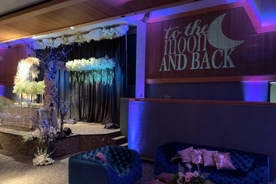 Uplighting & Monogram by stage