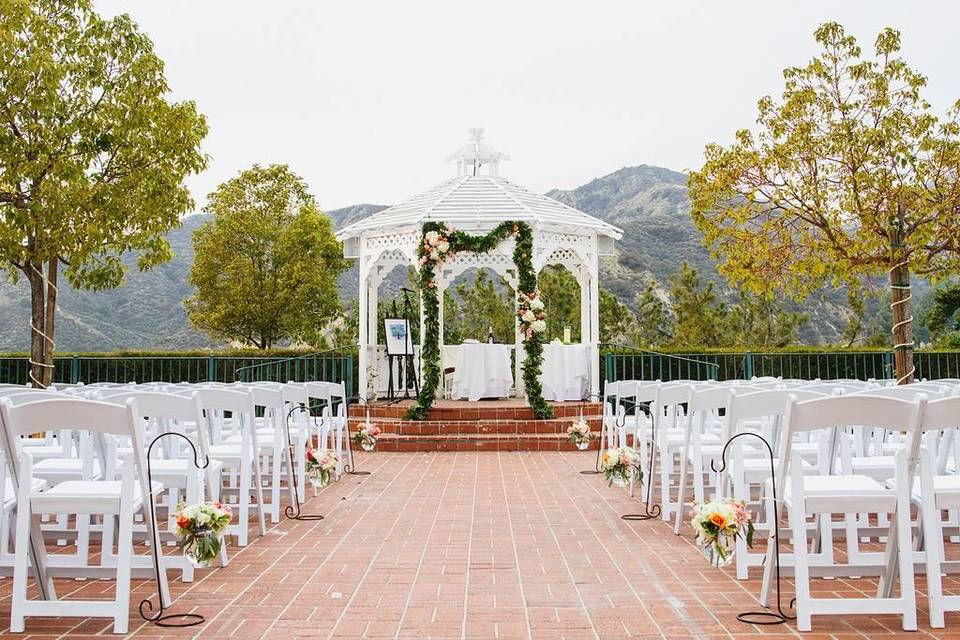 Outdoor wedding setup