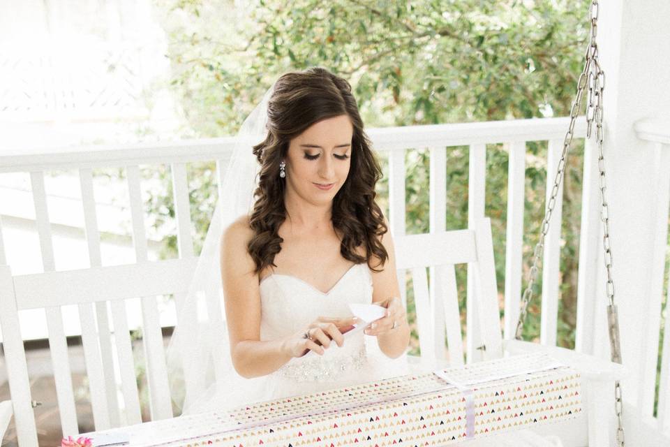 Bride at the porch