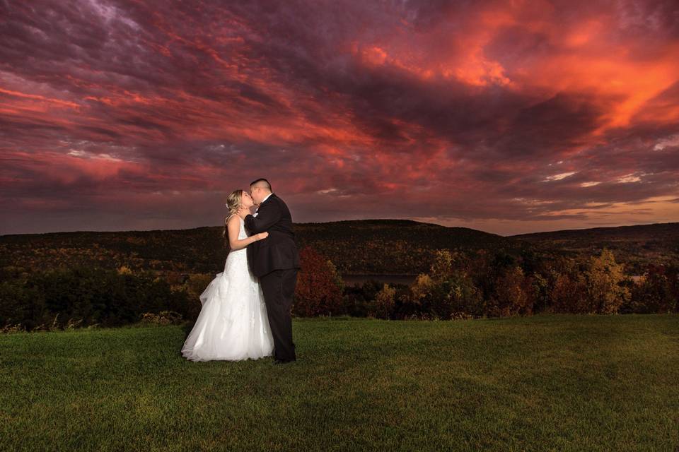 Happily married under sunset skies - Solas Studios Photography