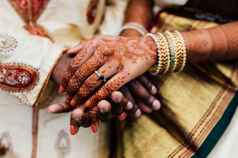 Poojitha and Siva's romantic and intimate Haldi/Nalangu ceremony at the Rawlings Conservatory in Baltimore, Maryland.