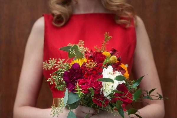 Red and yellow arrangement