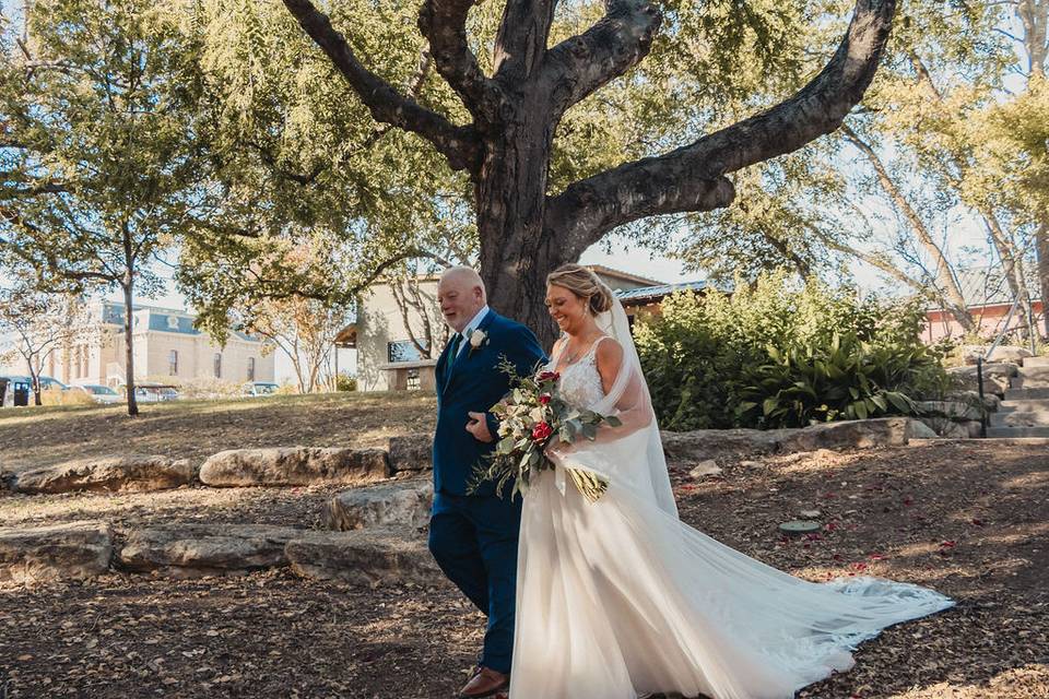 Bride Walking with Father